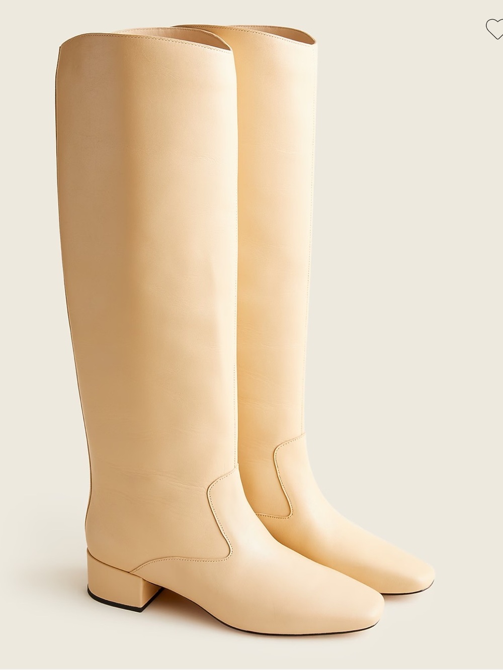 J Crew Roxie Knee-High Leather Boots in Light Beige Cream